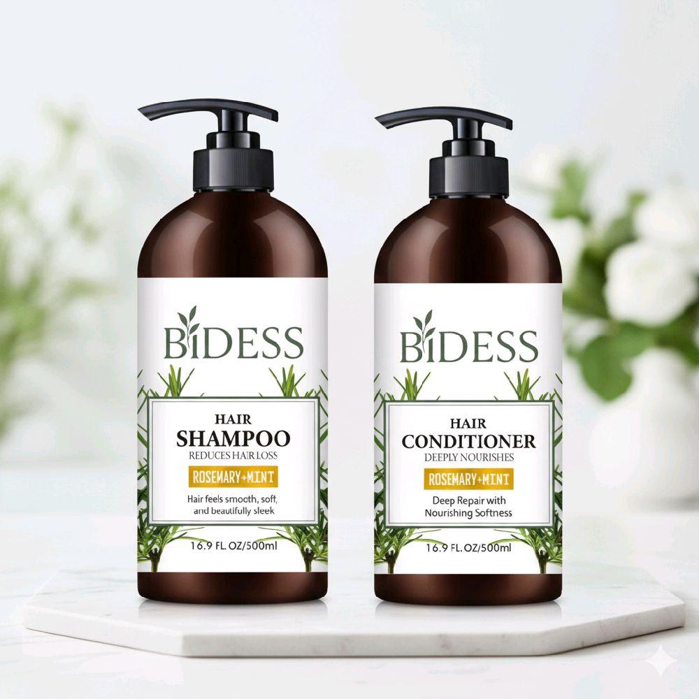Bidess Hair Care Duo – Rosemary + Mint Shampoo & Conditioner |