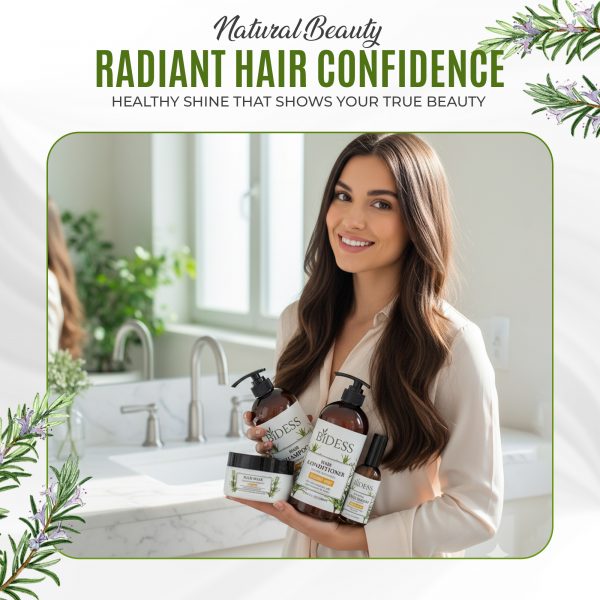 Bidess Hair Care Set – Rosemary & Mint | Shampoo + Conditioner + Hair Mask + Serum | Stimulates Growth, Reduces Hair Loss & Nourishes | Natural Botanical Formula - Image 3