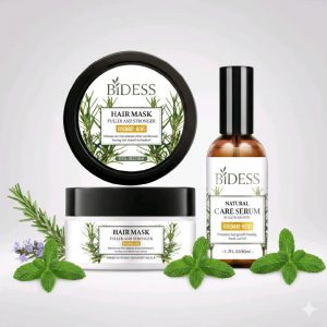 Bidess Natural Hair Care Set – Rosemary Mint Hair Mask & Growth Serum – Strengthens, Nourishes & Boosts Hair Growth