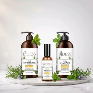 Bidess Hair Care Trio – Rosemary & Mint | Shampoo + Conditioner + Serum for Hair Growth, Strength & Shine