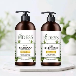 Bidess Hair Care Duo – Rosemary + Mint Shampoo & Conditioner | Reduces Hair Loss, Boosts Growth & Deeply Nourishes | Natural Botanical Formula | 16.9 fl oz Each